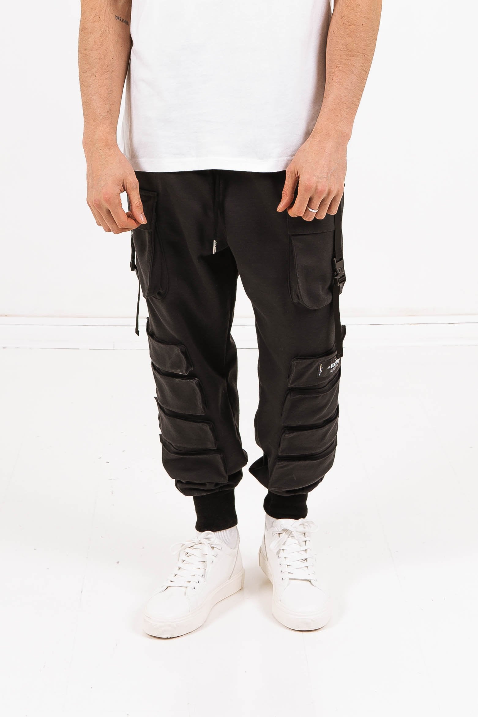 Sixth June - Jogging large cargo sangles noir