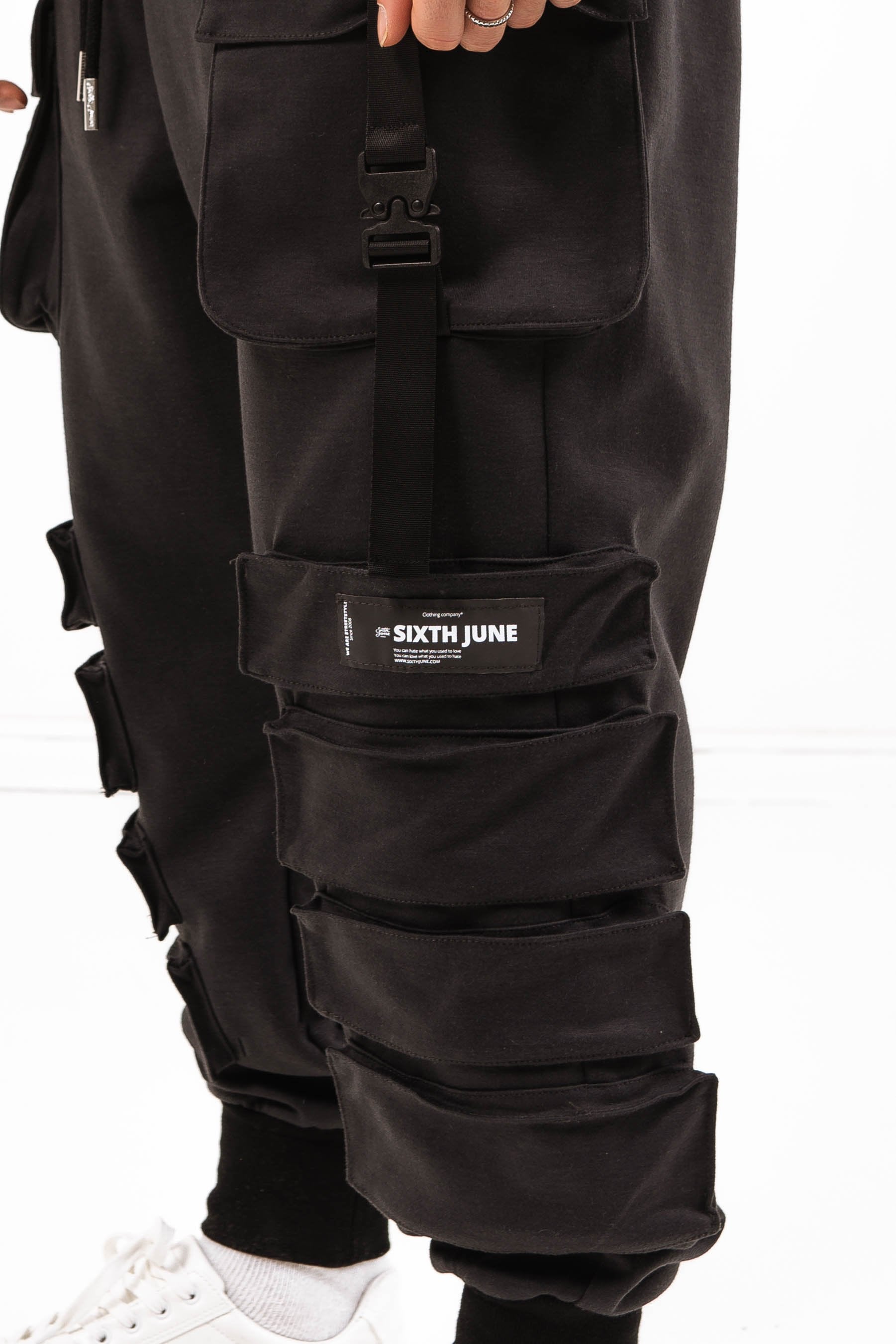 Sixth June - Jogging large cargo sangles noir