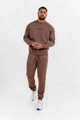 Logo essential joggers Brown