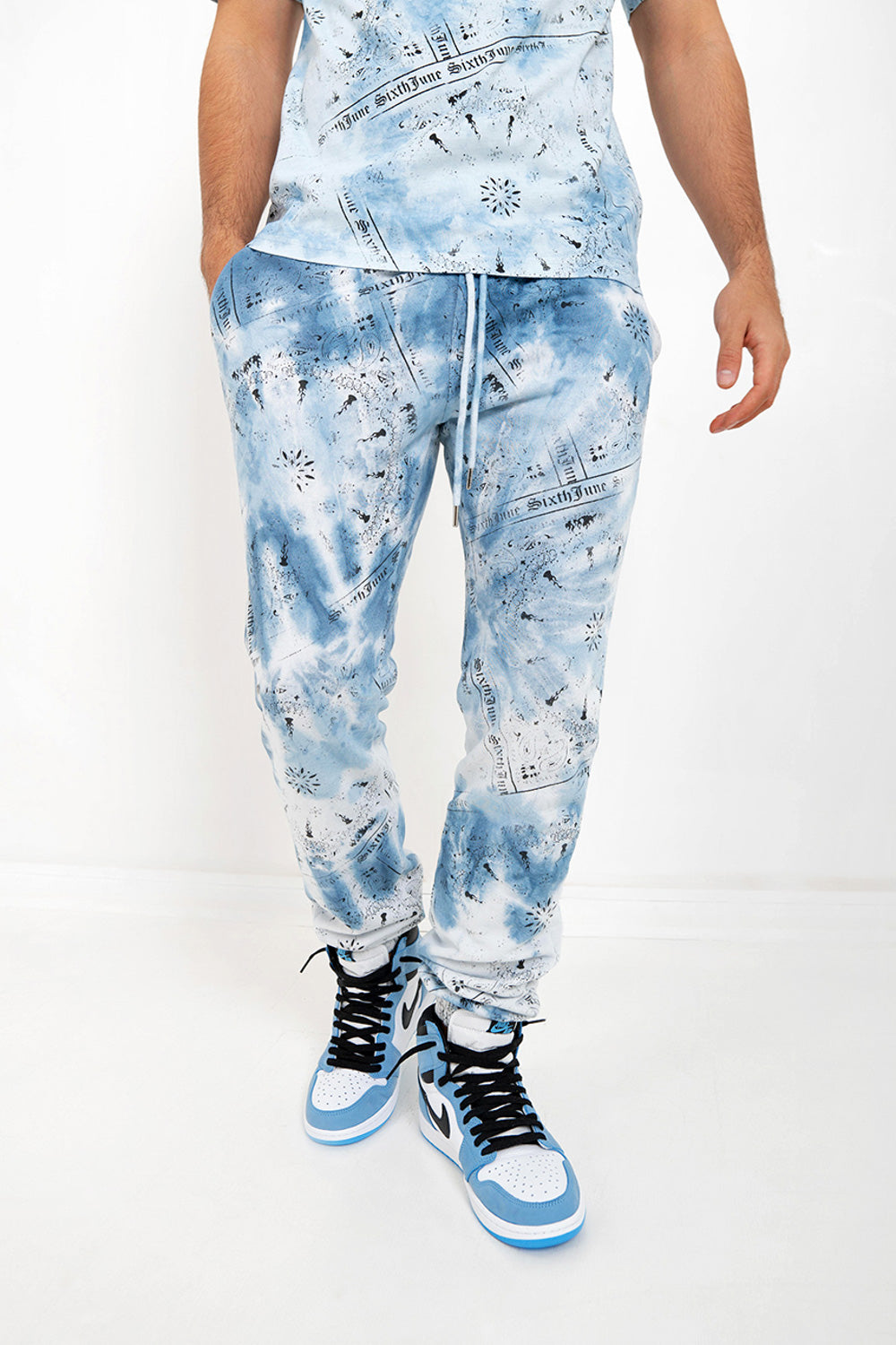 Sixth June - Jogging tie dye bandana Bleu