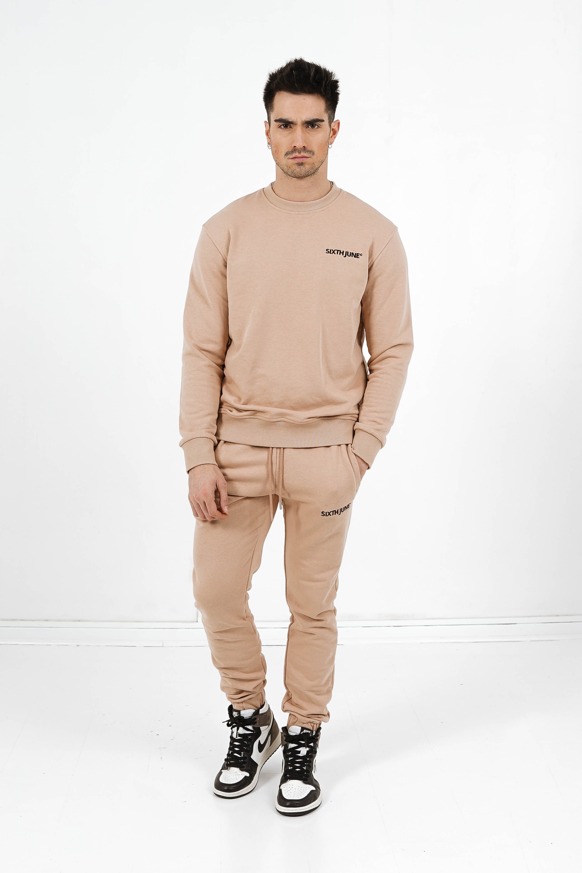 Sixth June - Jogging soft logo brodé Beige
