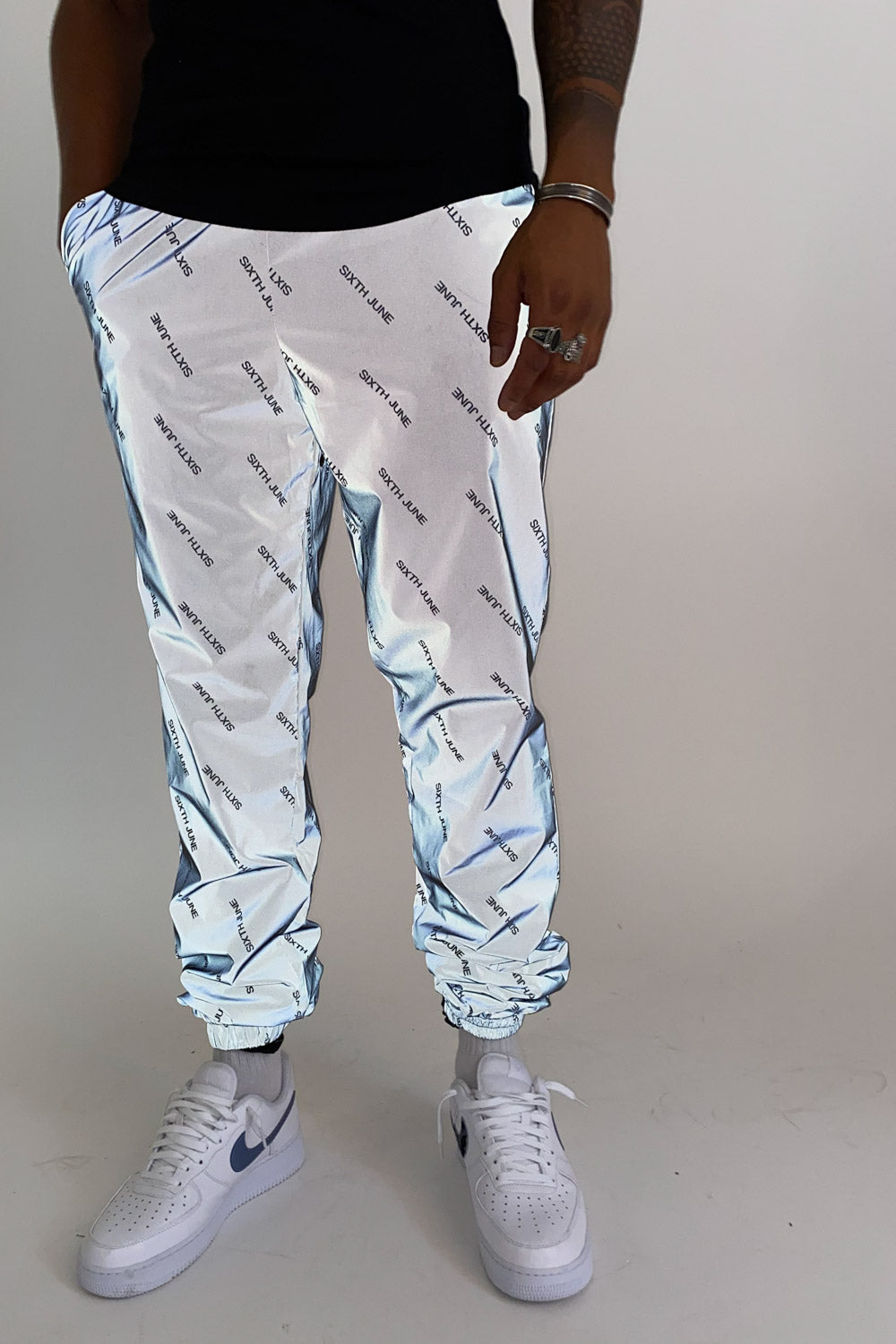 Sixth June - Jogging all over logo réfléchissant gris