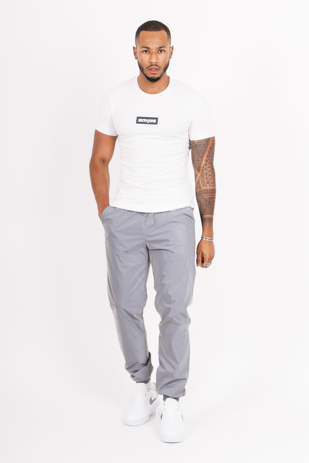 Sixth June - Jogging all over logo réfléchissant gris