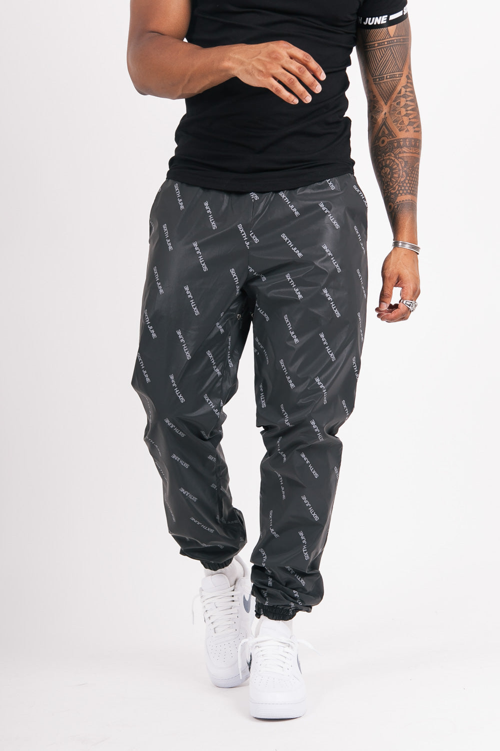 Sixth June - Jogging all over logo réfléchissant noir