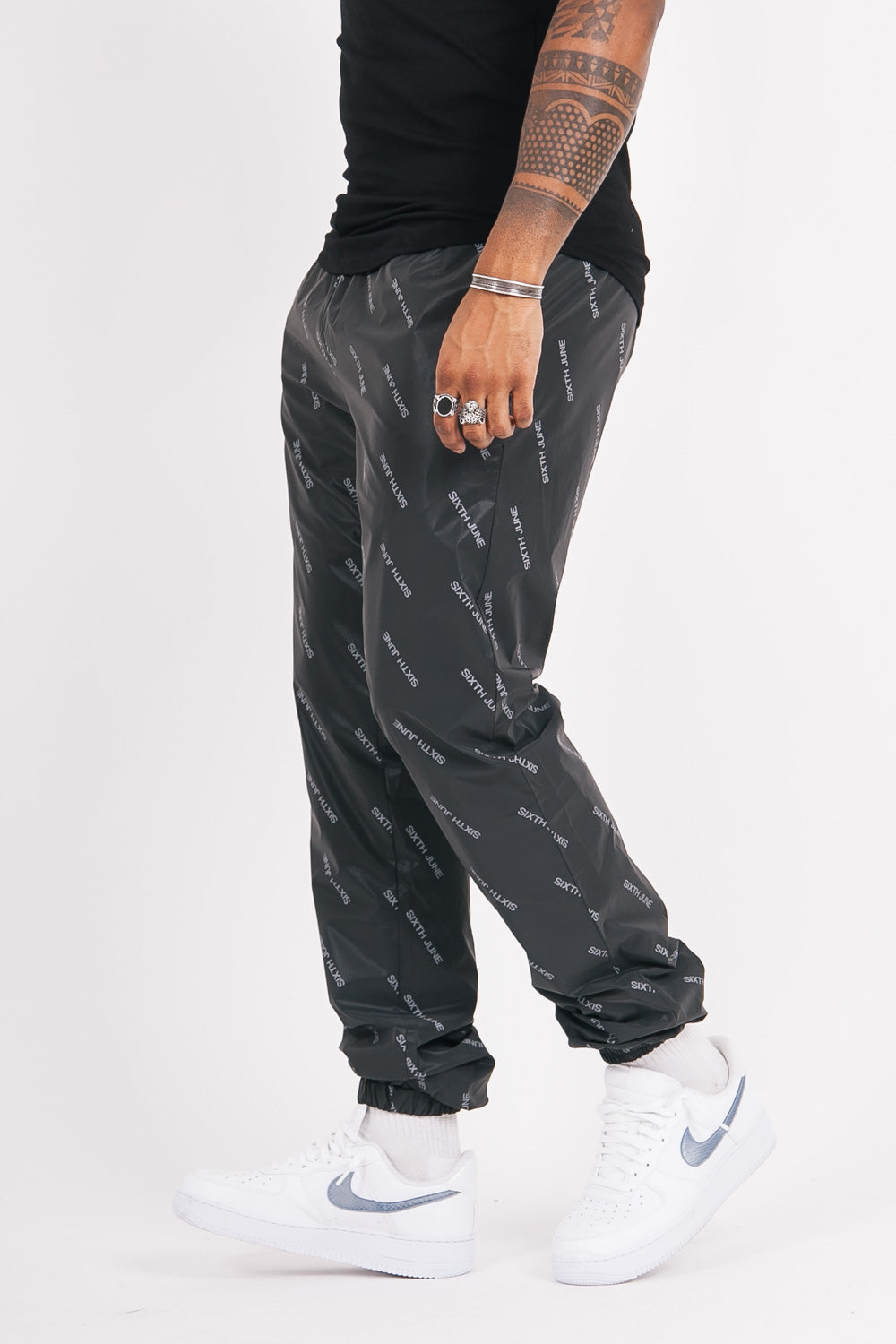 Sixth June - Jogging all over logo réfléchissant noir