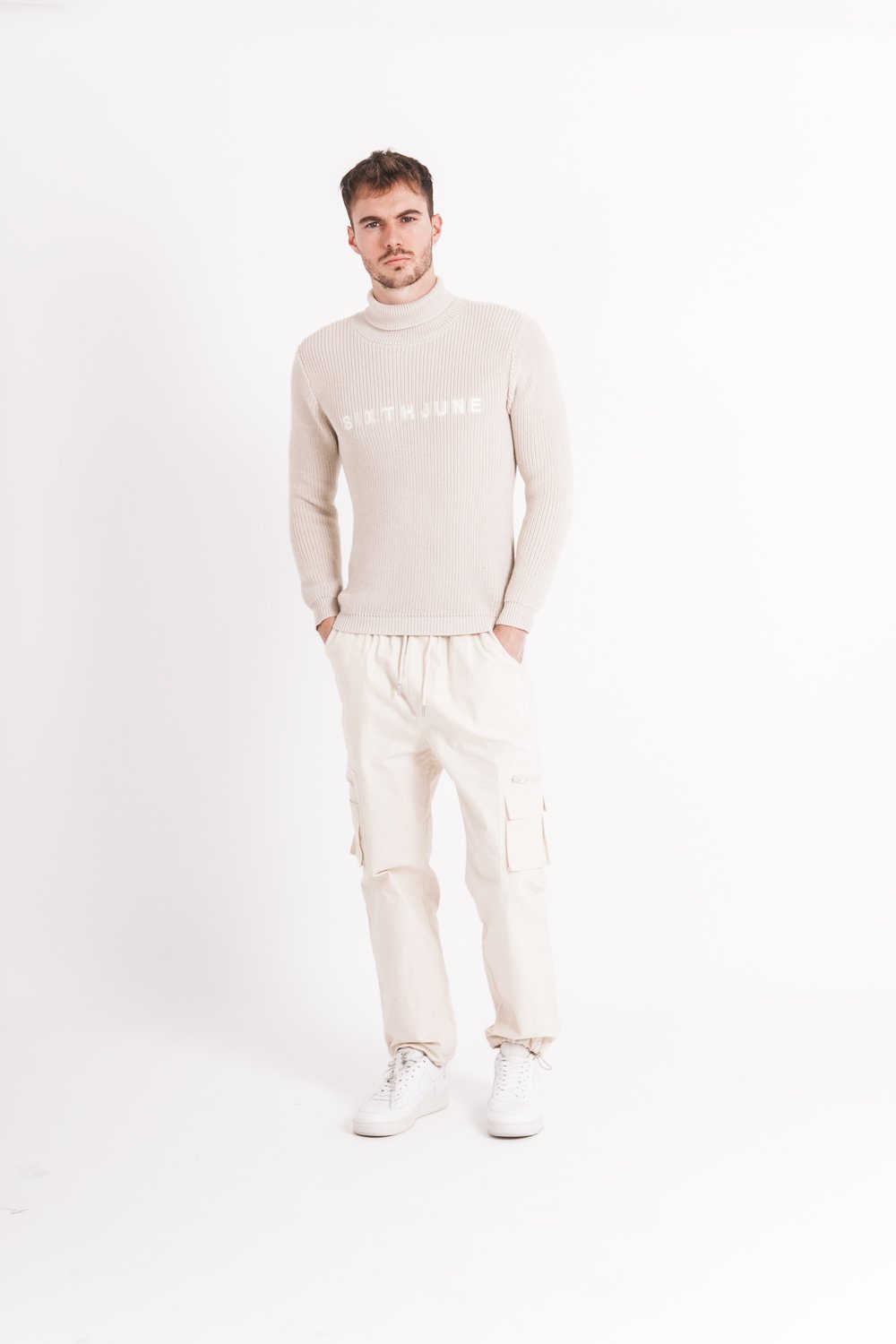 Sixth June - Pull maille col roulé Beige