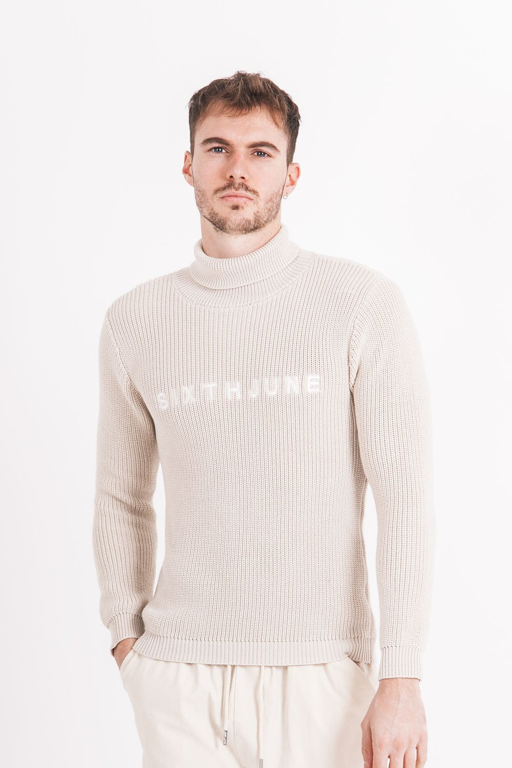 Sixth June - Pull maille col roulé Beige