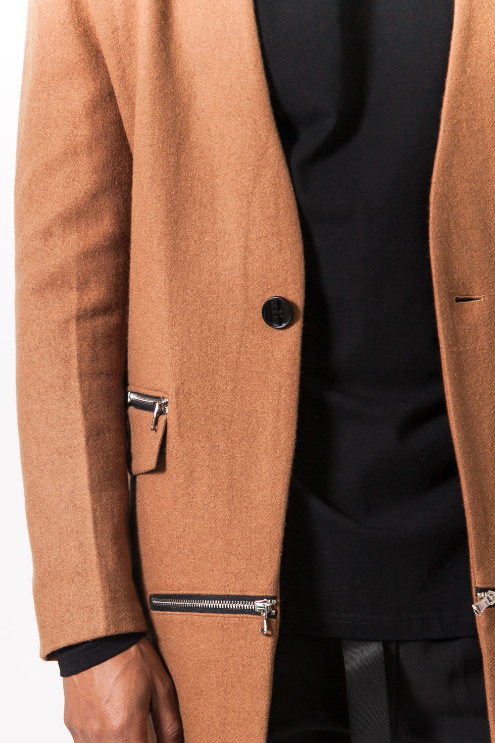 Sixth June - Manteau laine zips camel