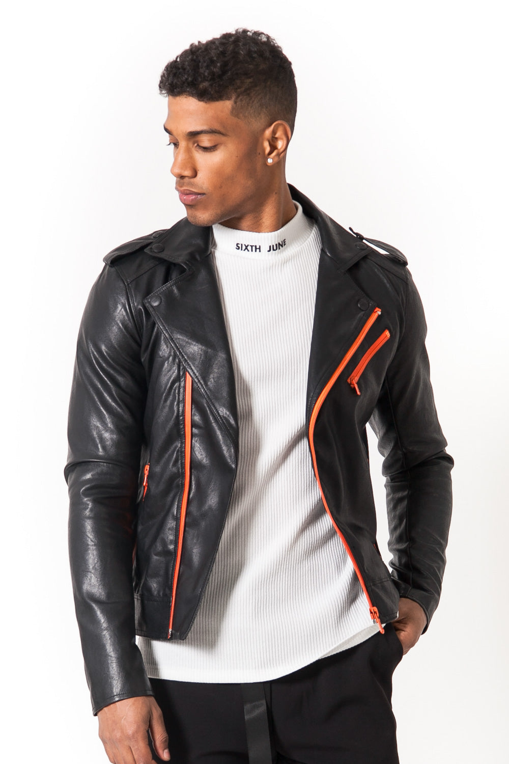 Sixth June - Veste noir orange