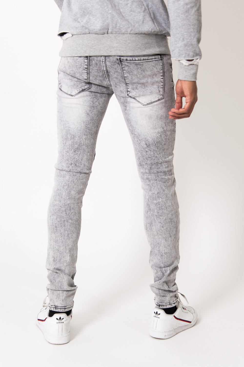 Sixth June - Jean biker délavé gris 1383H