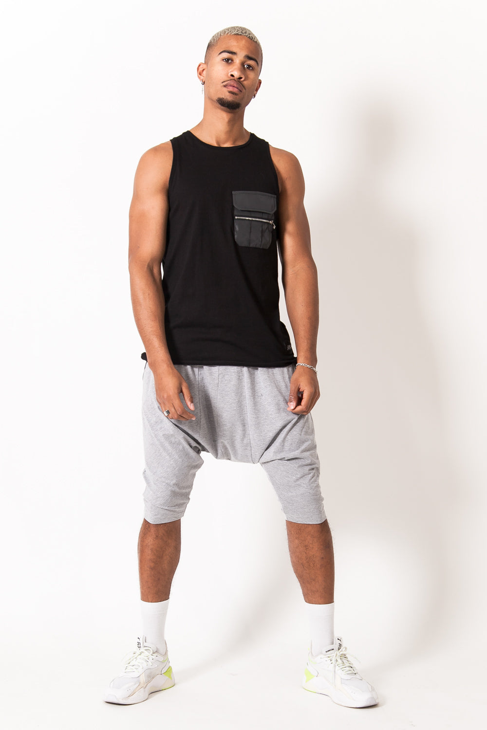 Sixth June - Short sarouel uni gris clair 1876V