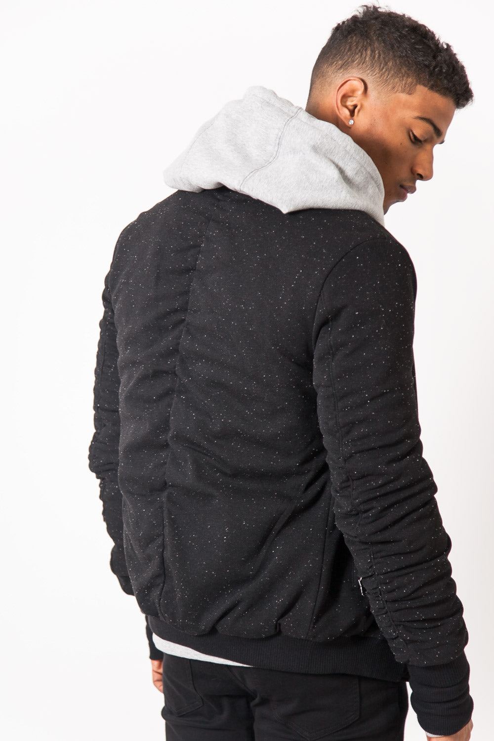 Sixth June - Bomber moucheté Sixth June zip noir