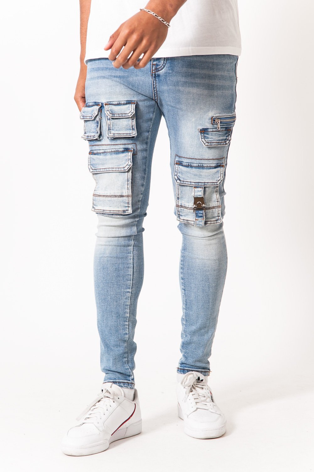 Sixth June - Jean poches tactique zip Bleu