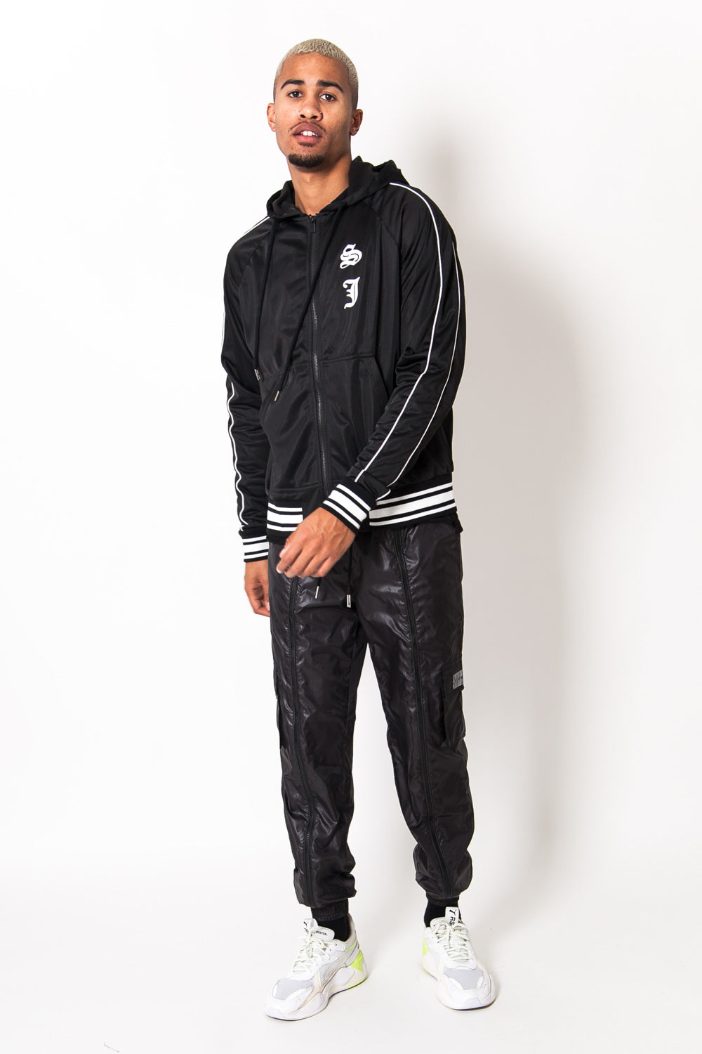 Sixth June - Veste jogging satin noir M2421CJA