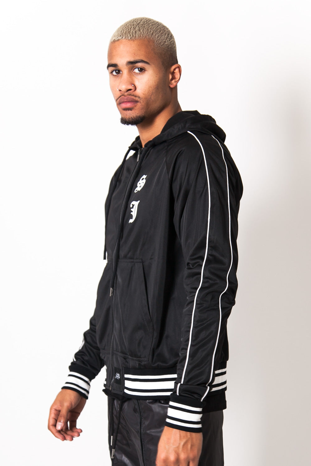 Sixth June - Veste jogging satin noir M2421CJA