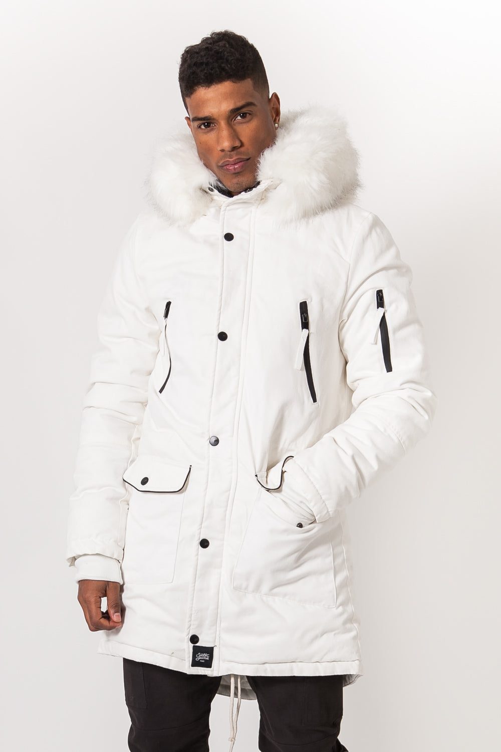 Sixth June - Parka capuche large fourrure blanc