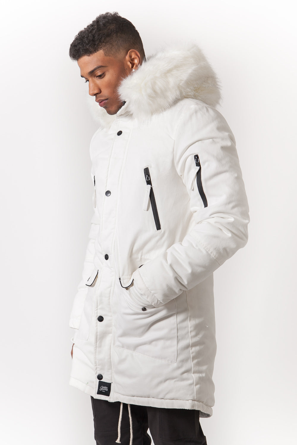 Sixth June - Parka capuche large fourrure blanc