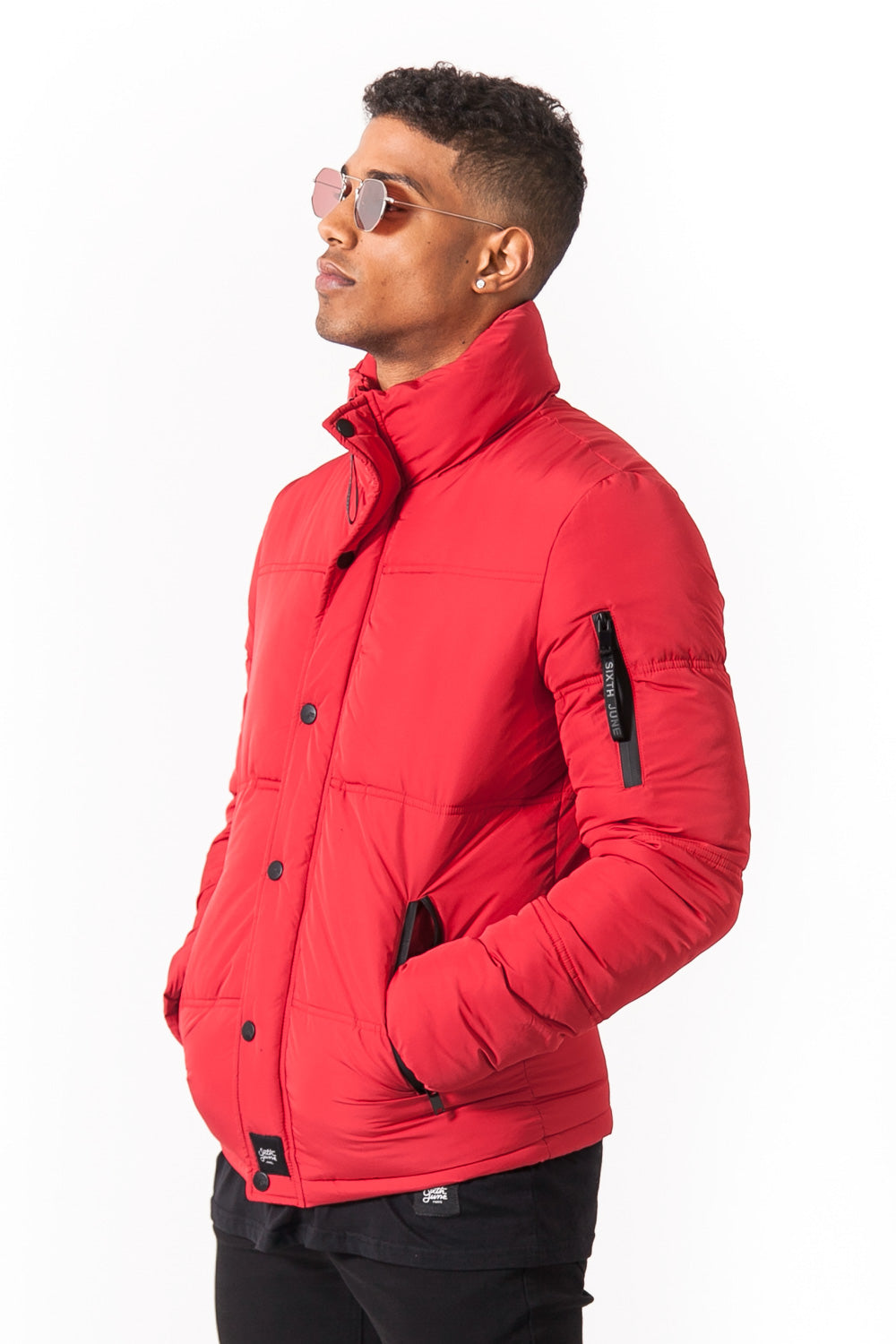 Sixth June - Doudoune courte col rouge