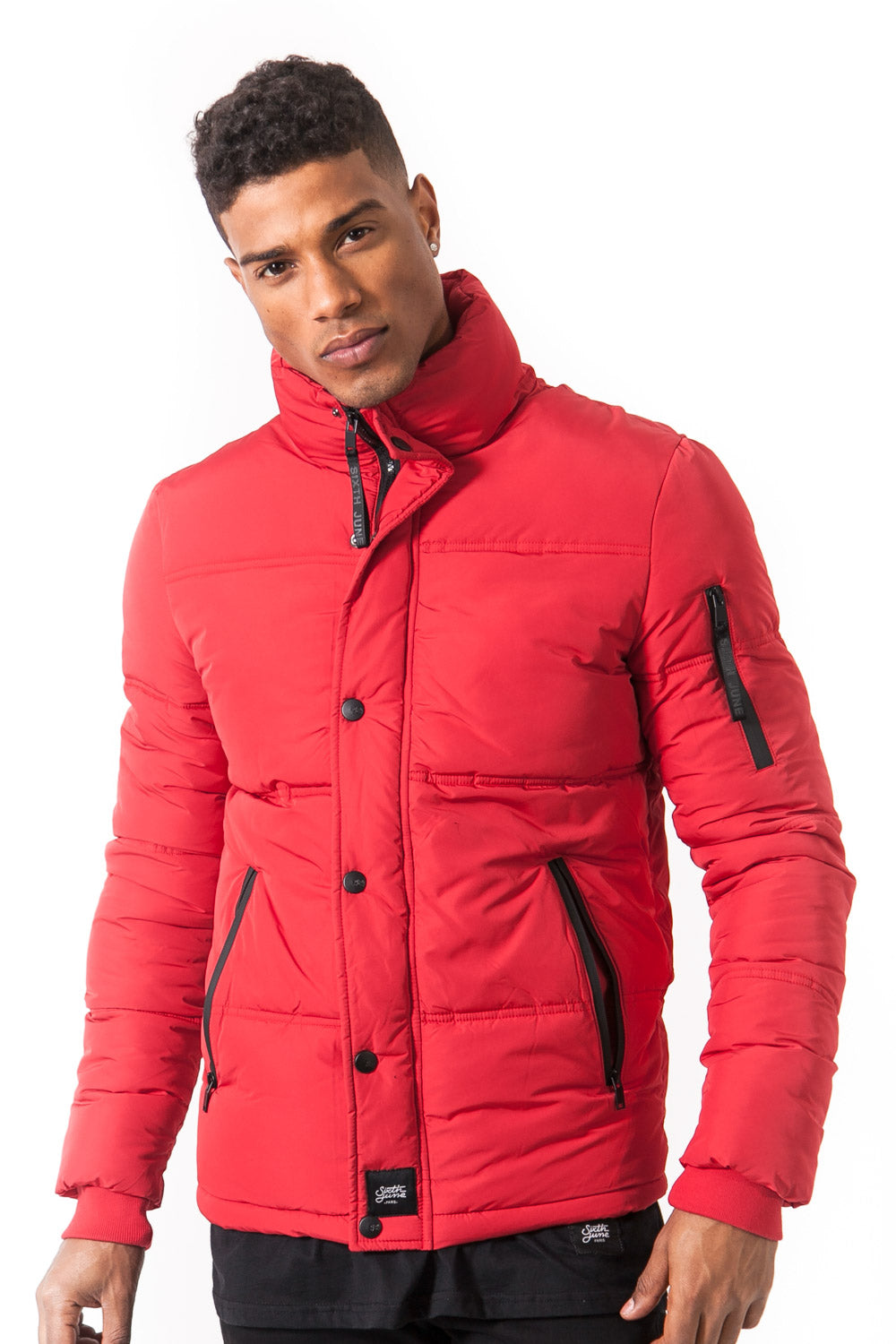 Sixth June - Doudoune courte col rouge