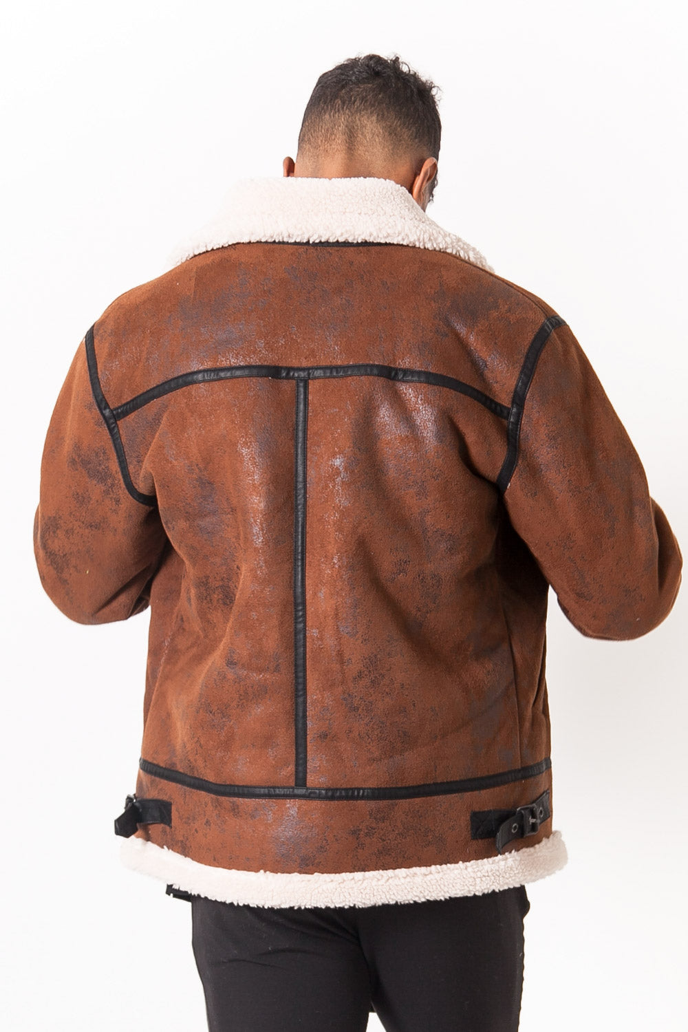 Sixth June - Veste aviateur revers faux mouton Marron