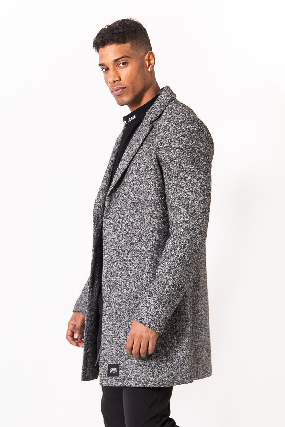 Sixth June - Manteau long laine gris chiné