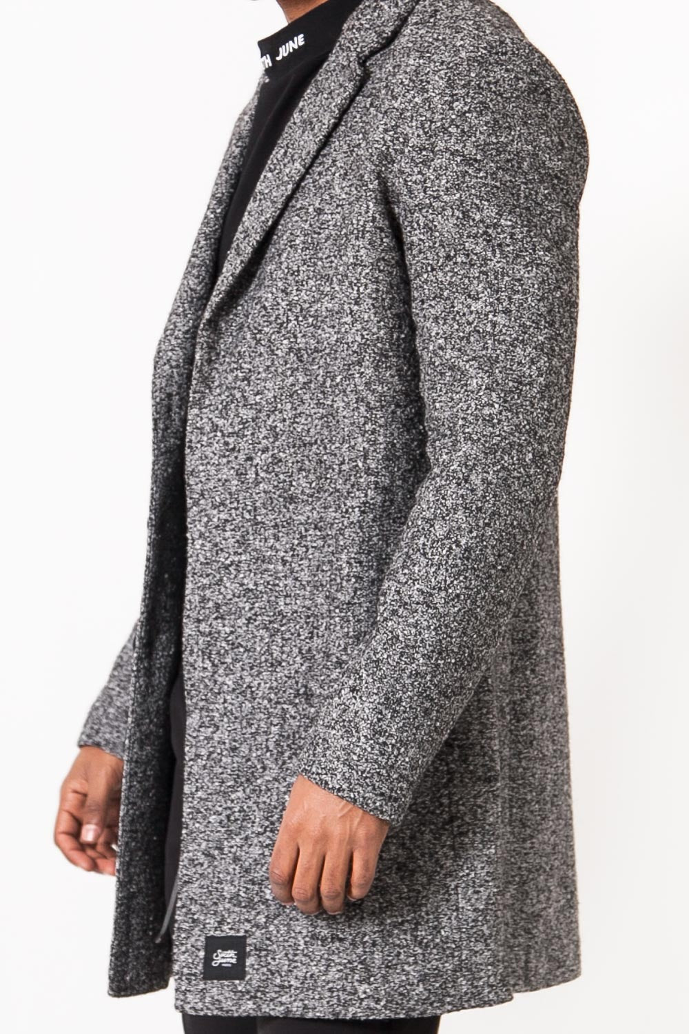 Sixth June - Manteau long laine gris chiné