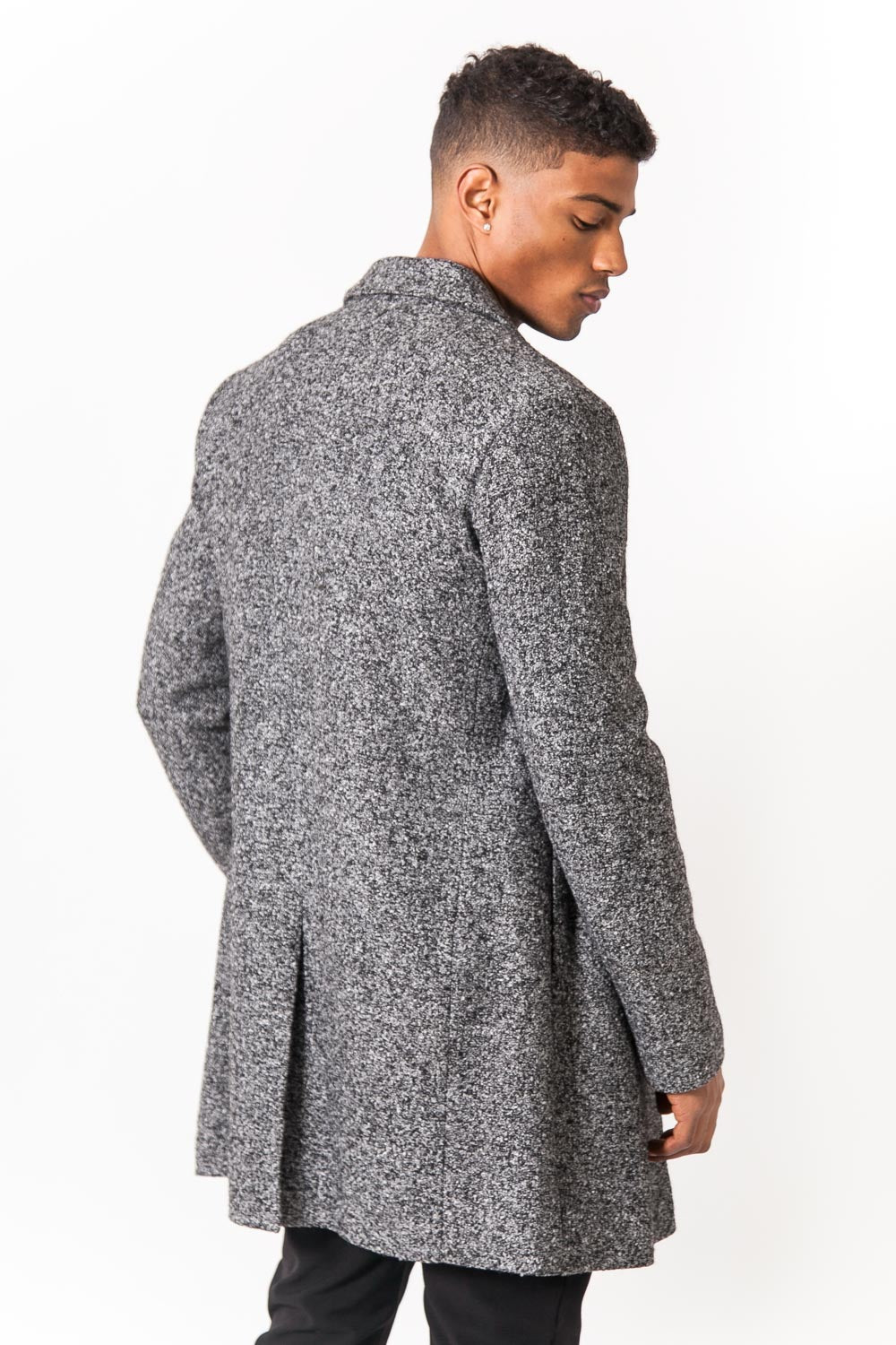 Sixth June - Manteau long laine gris chiné