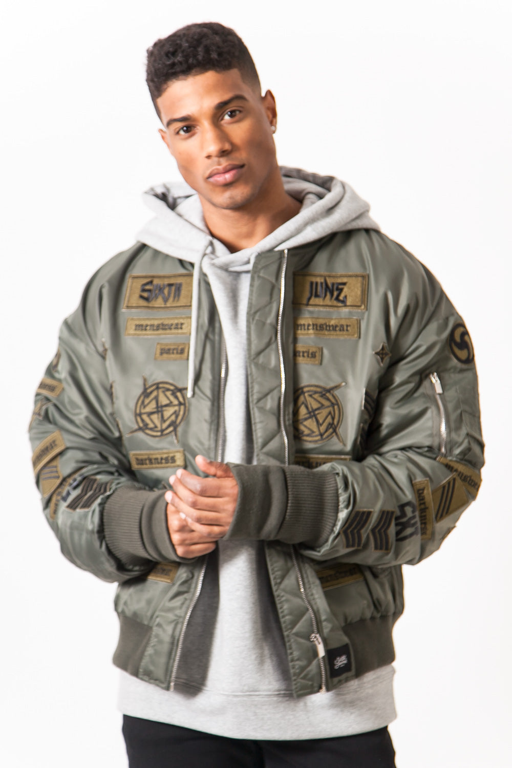 Sixth June - Bomber large patch gothique kaki