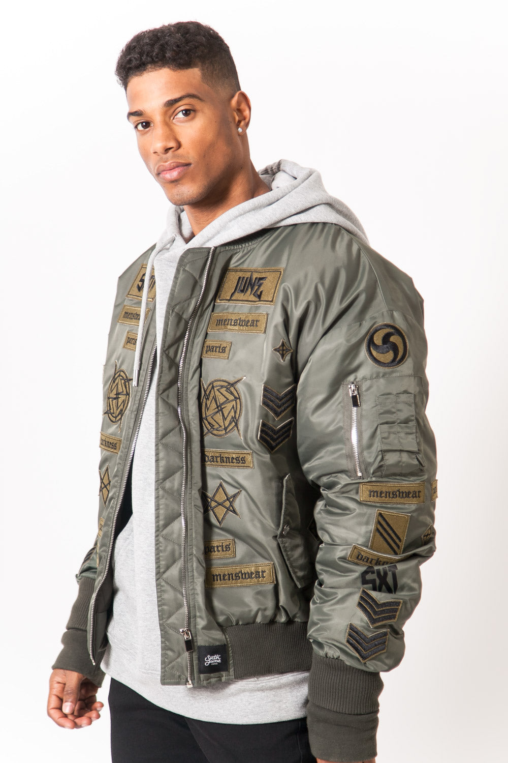 Sixth June - Bomber large patch gothique kaki