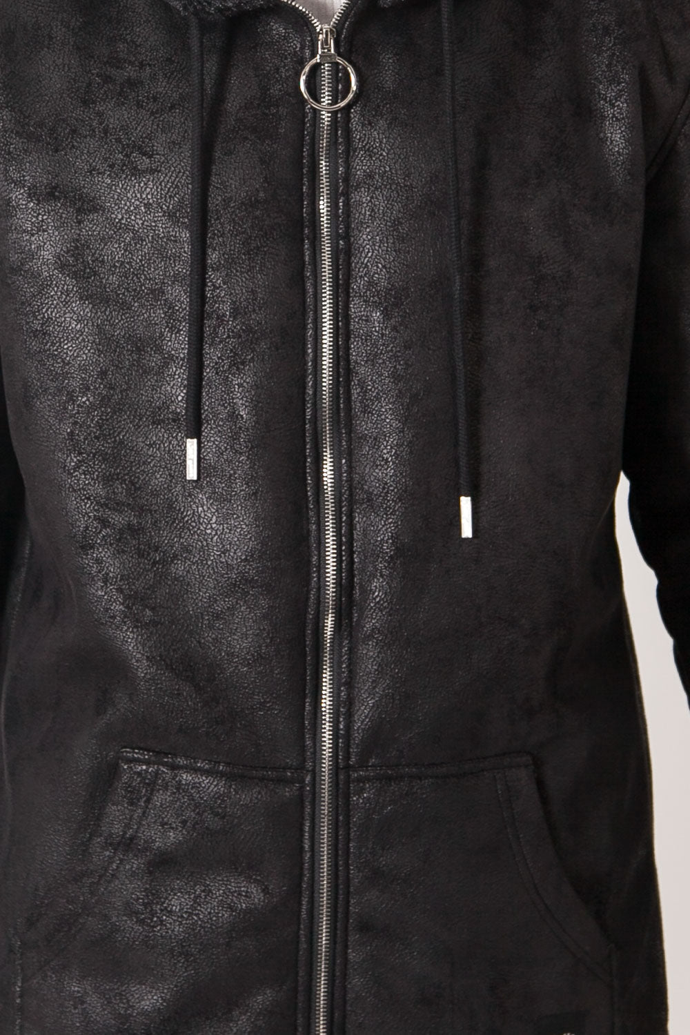 Sixth June - Manteau large peau doublé noir