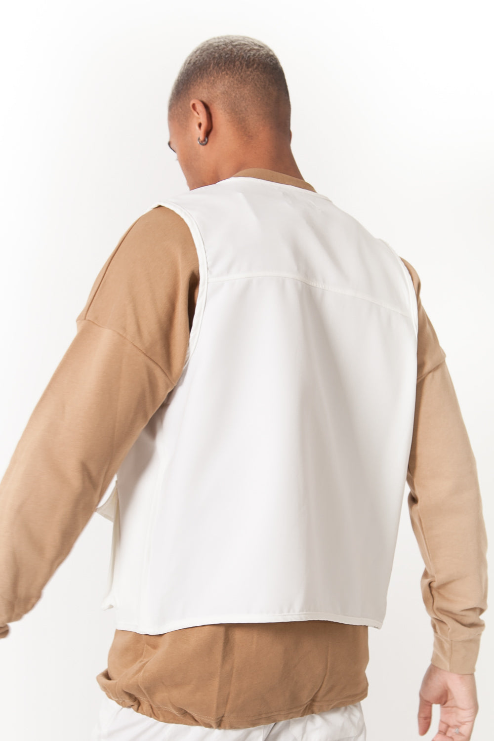 Sixth June - Gilet sans manches réfléchissant cargo blanc cassé