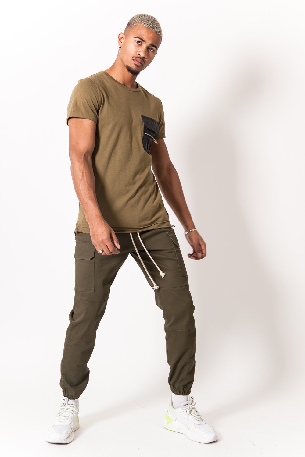 Sixth June - Pantalon cargo cordons Vert kaki