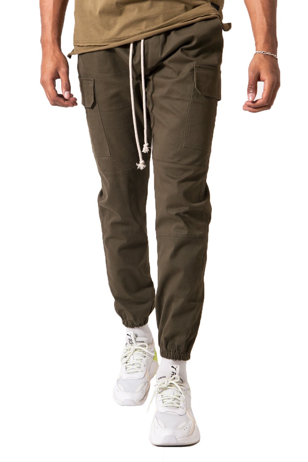 Sixth June - Pantalon cargo cordons Vert kaki