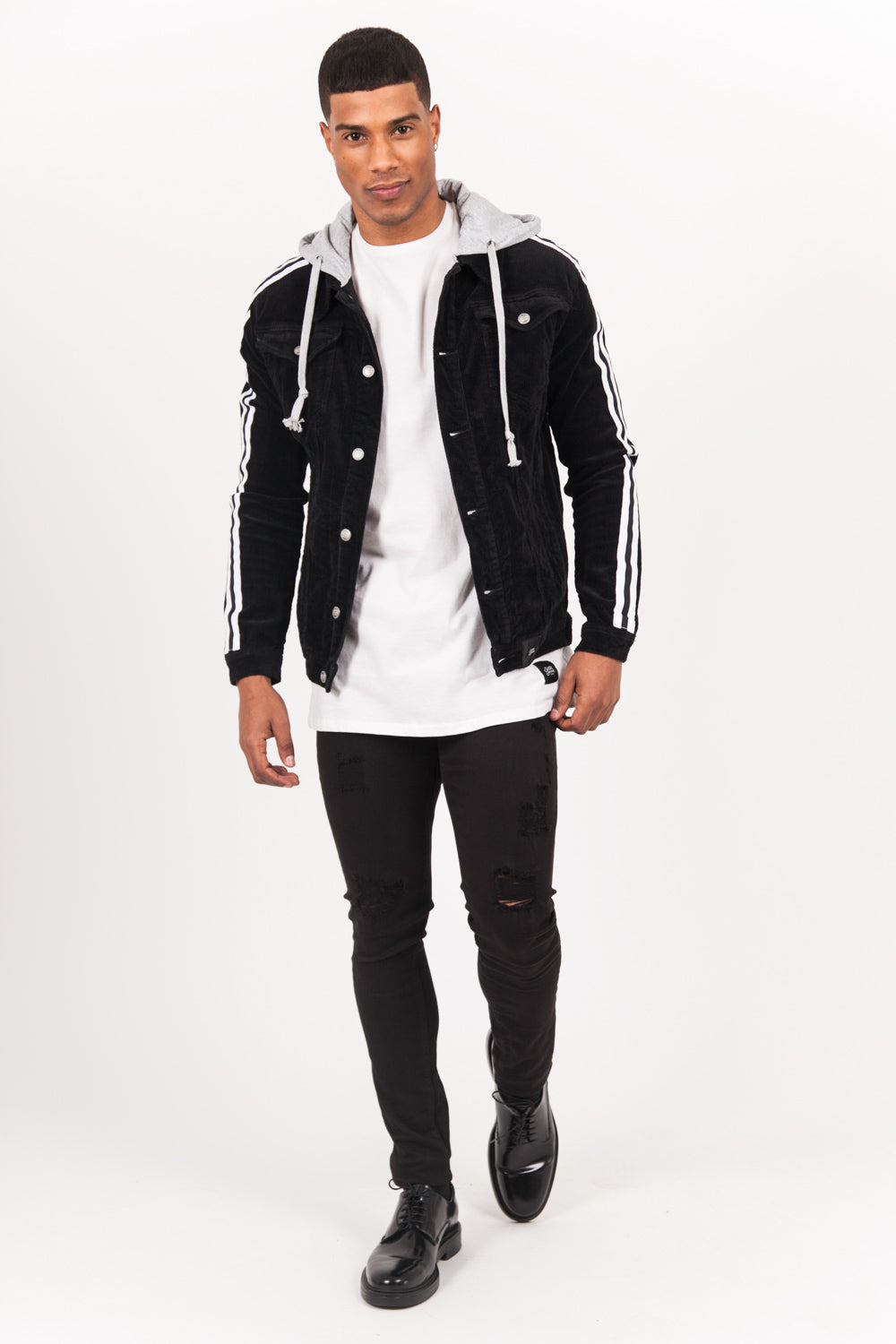 Sixth June - Veste velours côtelé bandes noir