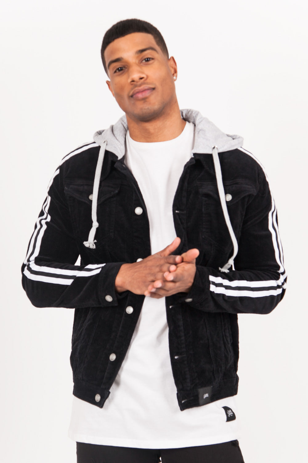 Sixth June - Veste velours côtelé bandes noir