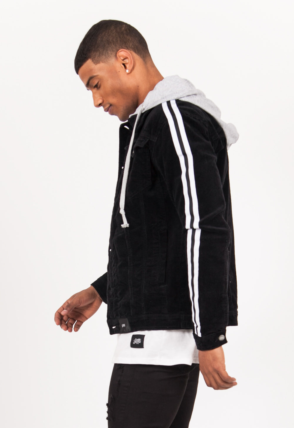 Sixth June - Veste velours côtelé bandes noir