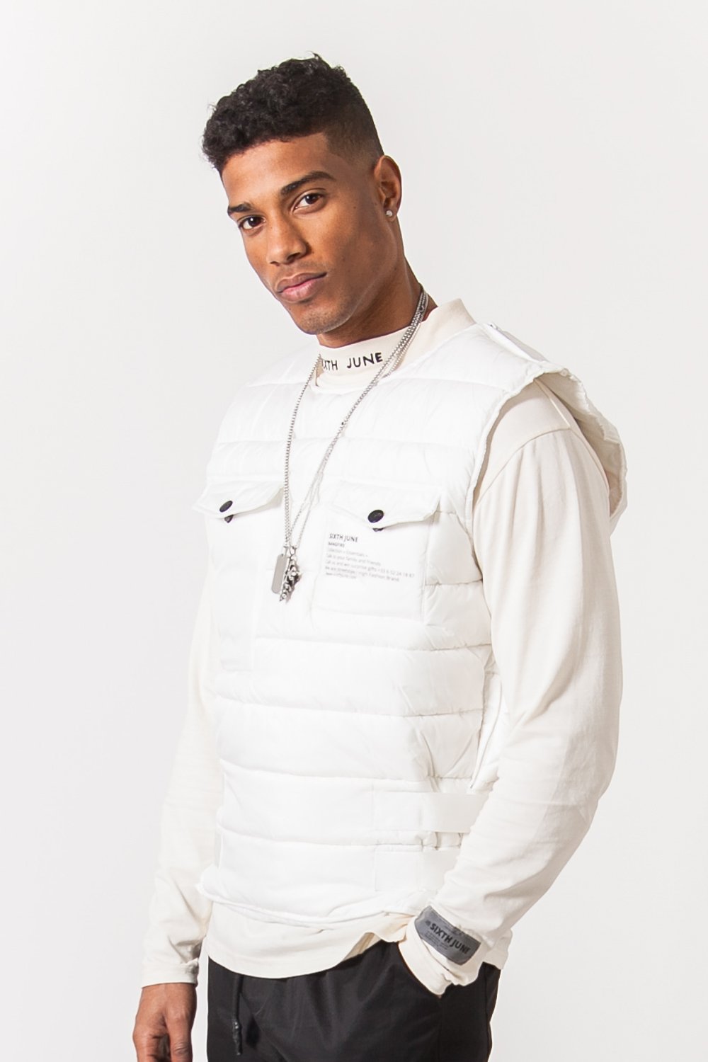 Sixth June - Veste bangfire matelassée sans manches blanc