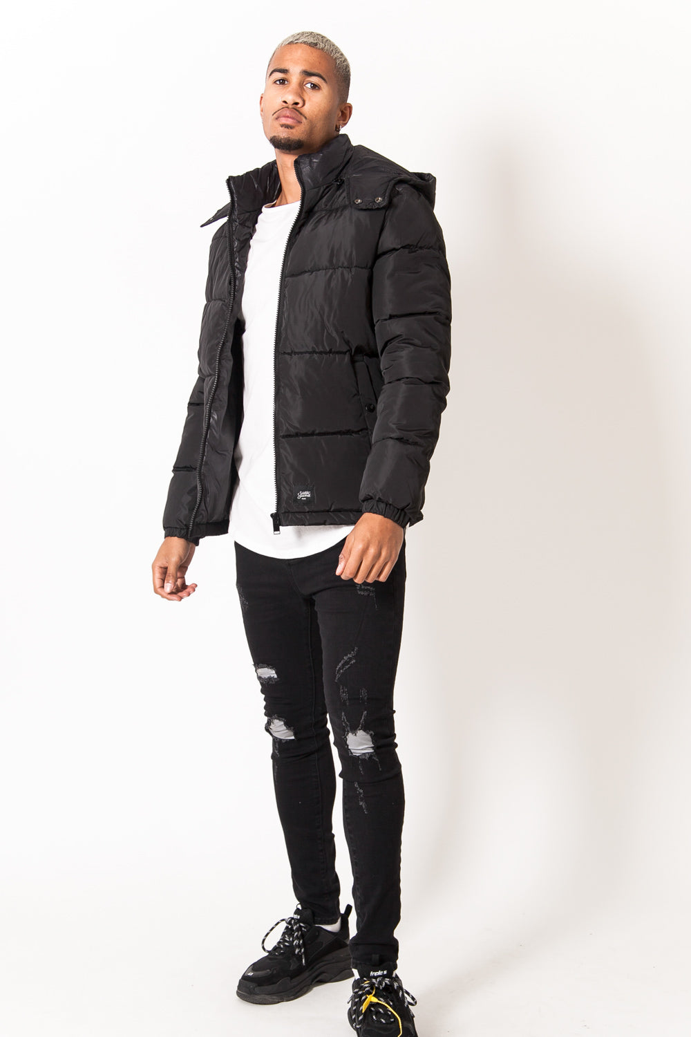 Sixth June - Doudoune brillante capuche noir