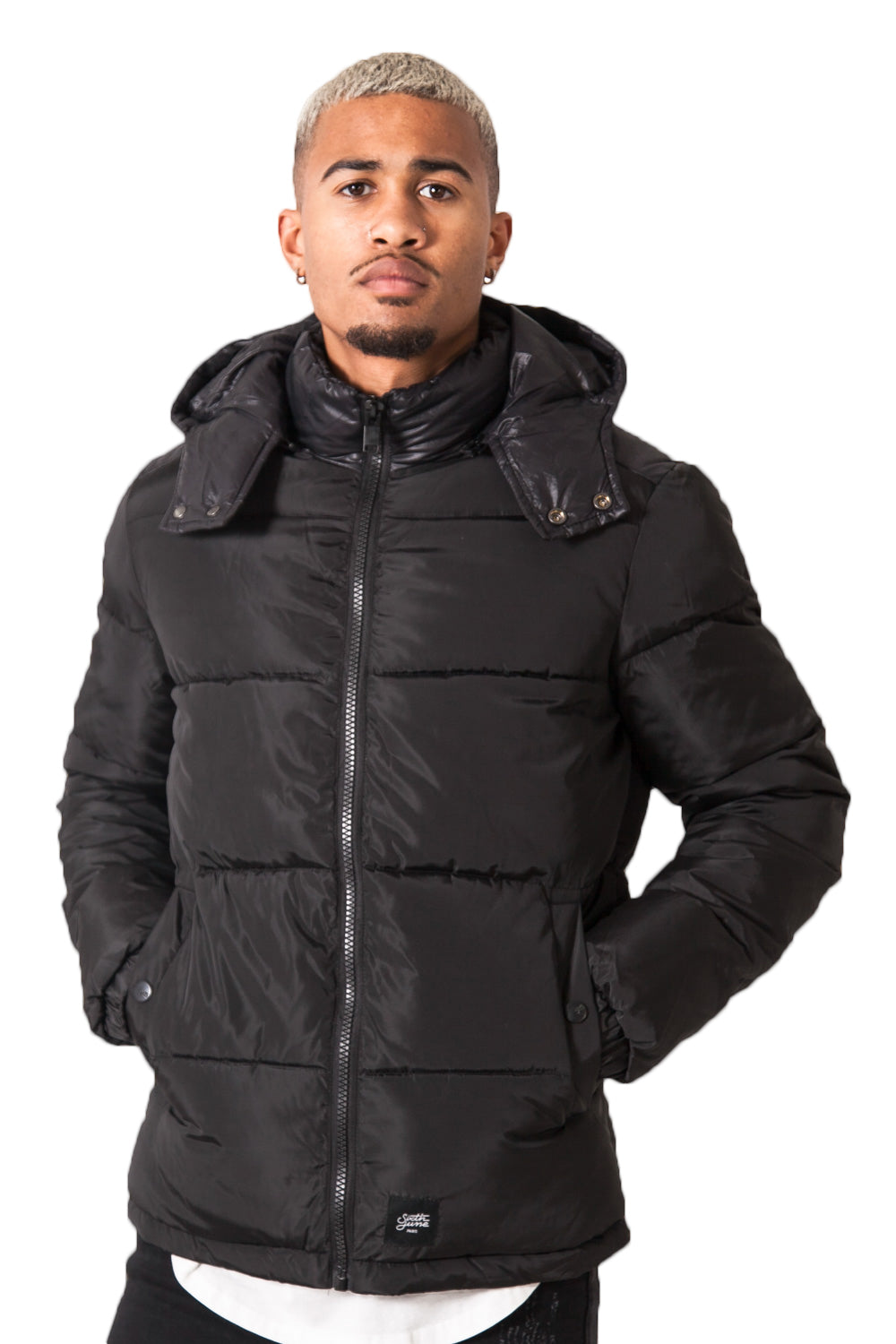 Sixth June - Doudoune brillante capuche noir