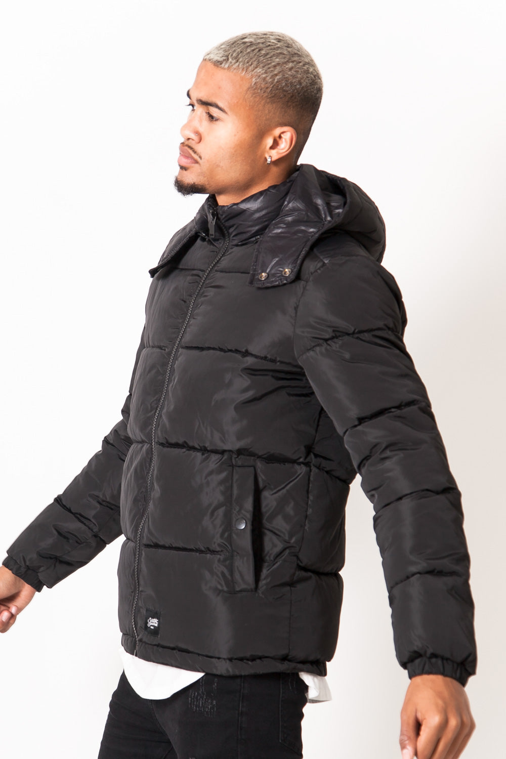 Sixth June - Doudoune brillante capuche noir