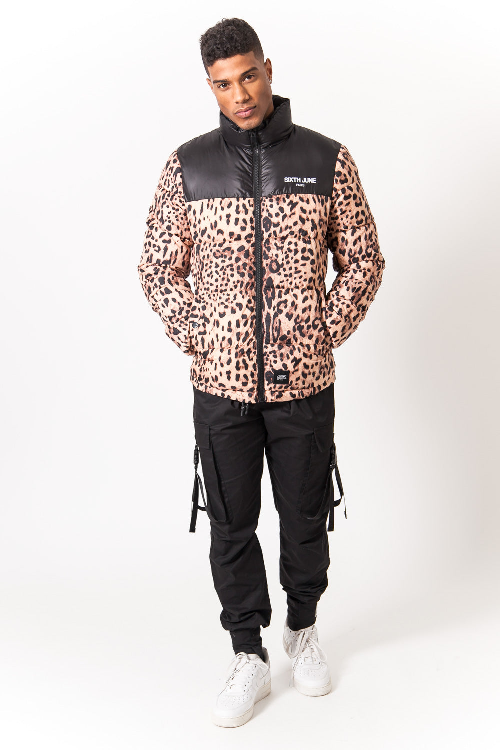 Sixth June - Doudoune imprimé léopard noir