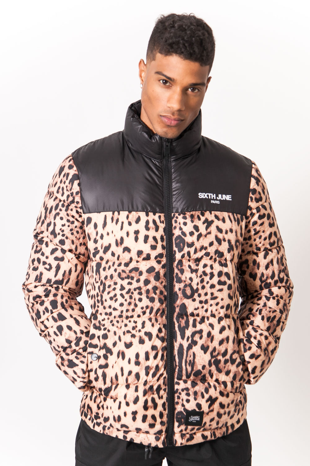 Sixth June - Doudoune imprimé léopard noir