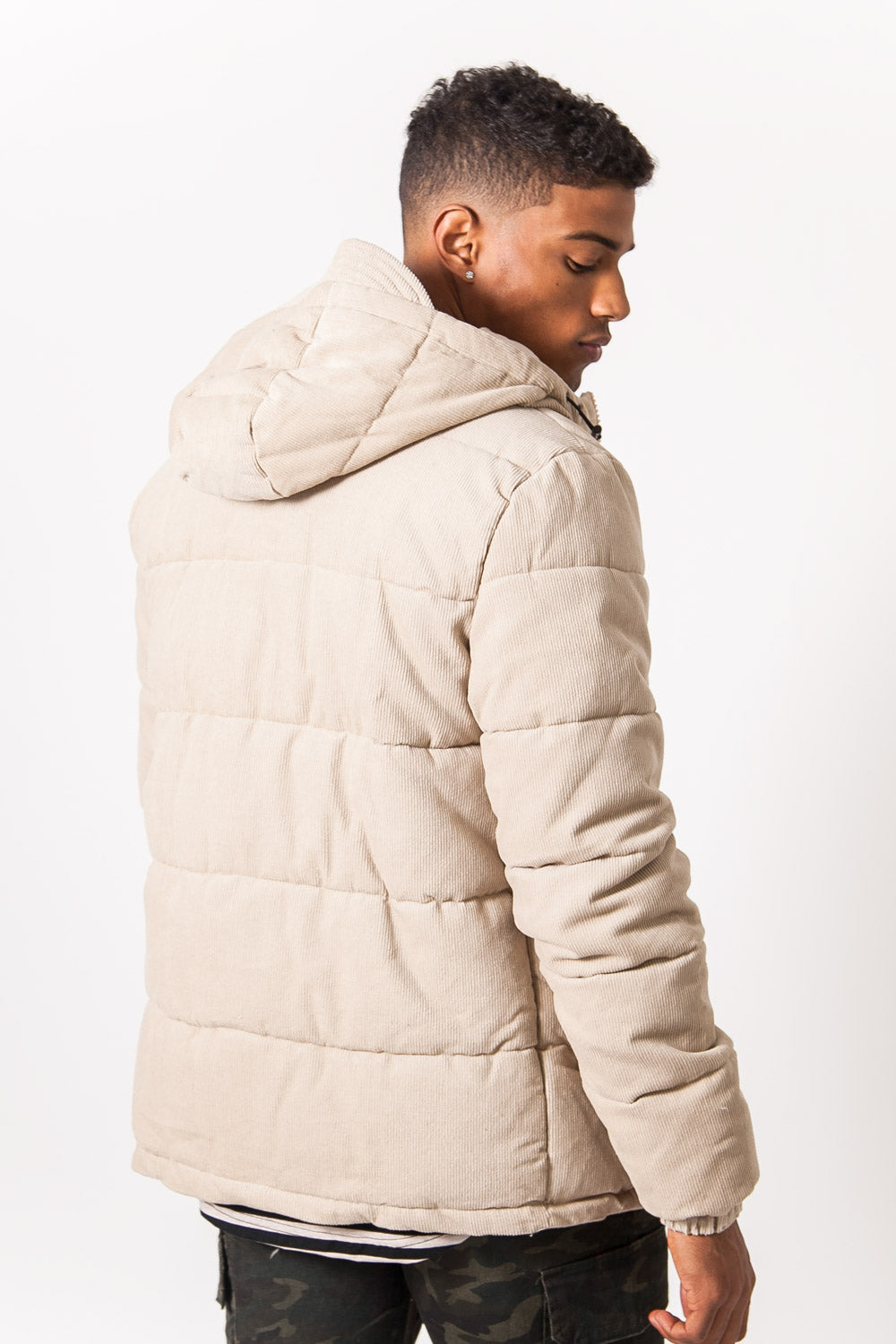 Sixth June - Doudoune velours capuche beige