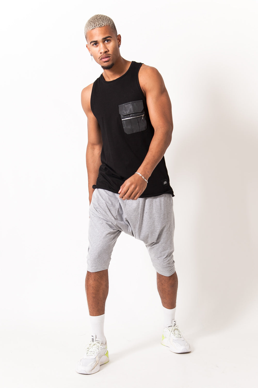 Sixth June - Débardeur poche réfléchissante noir