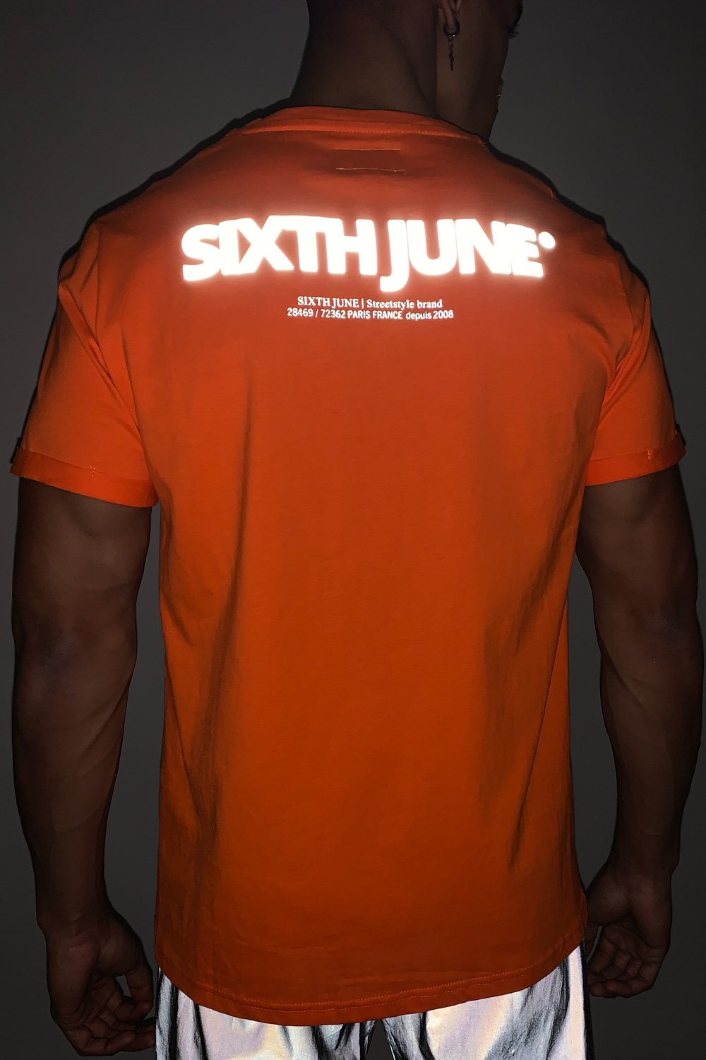 Sixth June - T-shirt logo réfléchissant arrière orange