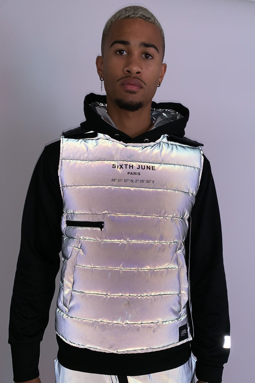 Sixth June - Veste réfléchissante matelassée sans manches logo noir