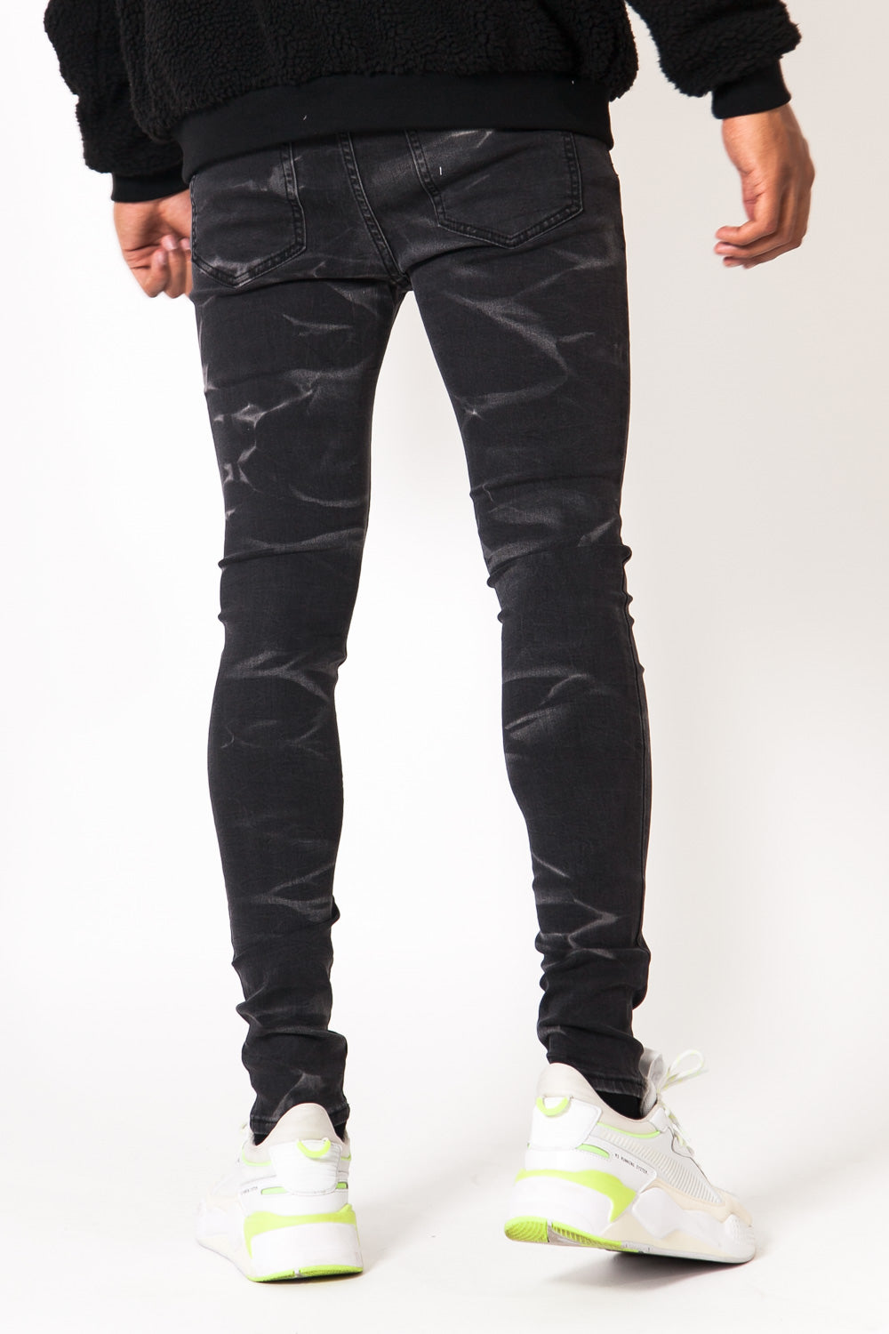 Sixth June - Jean délavé vagues gris foncé