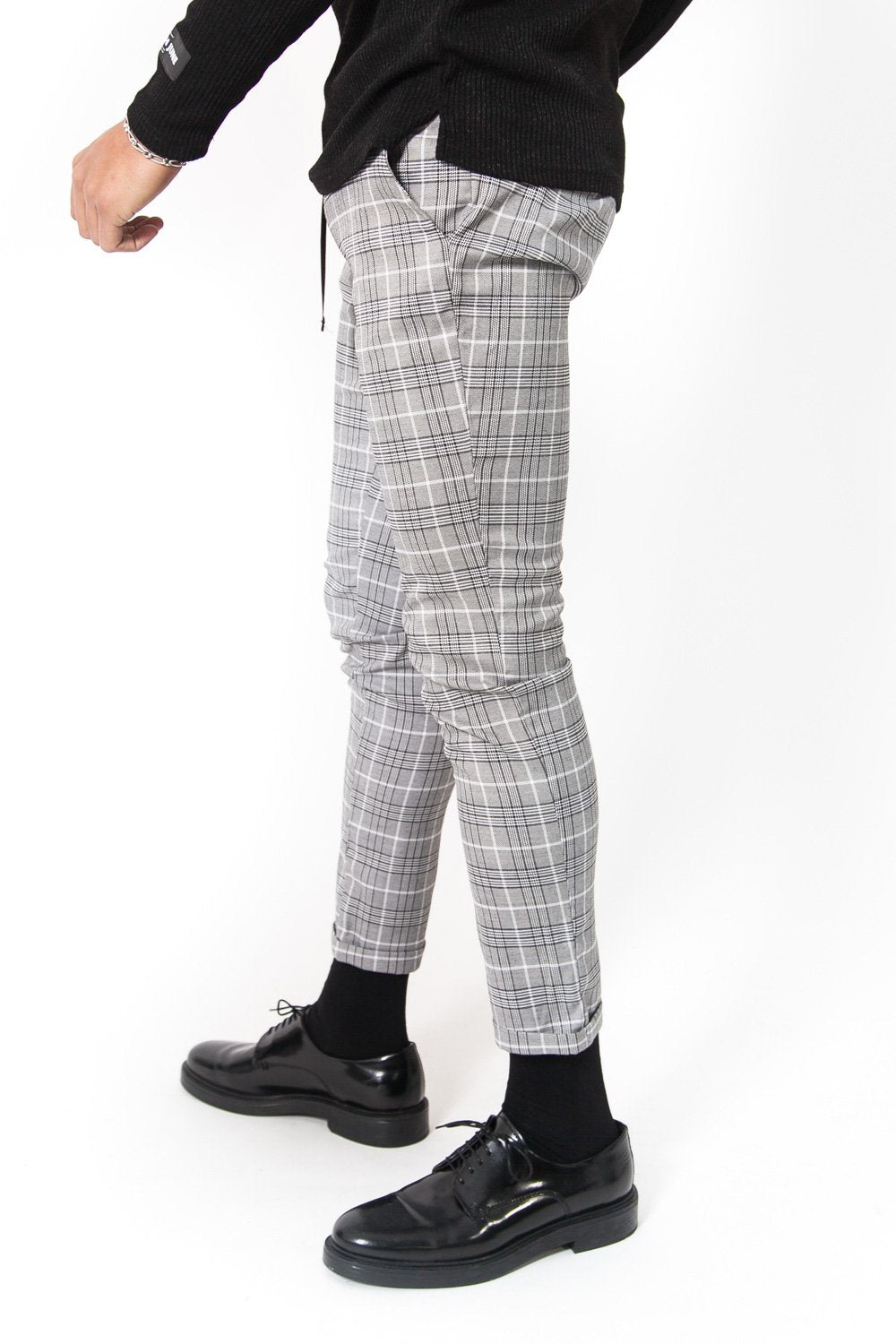 Sixth June - Pantalon Prince de Galles boucle gris noir
