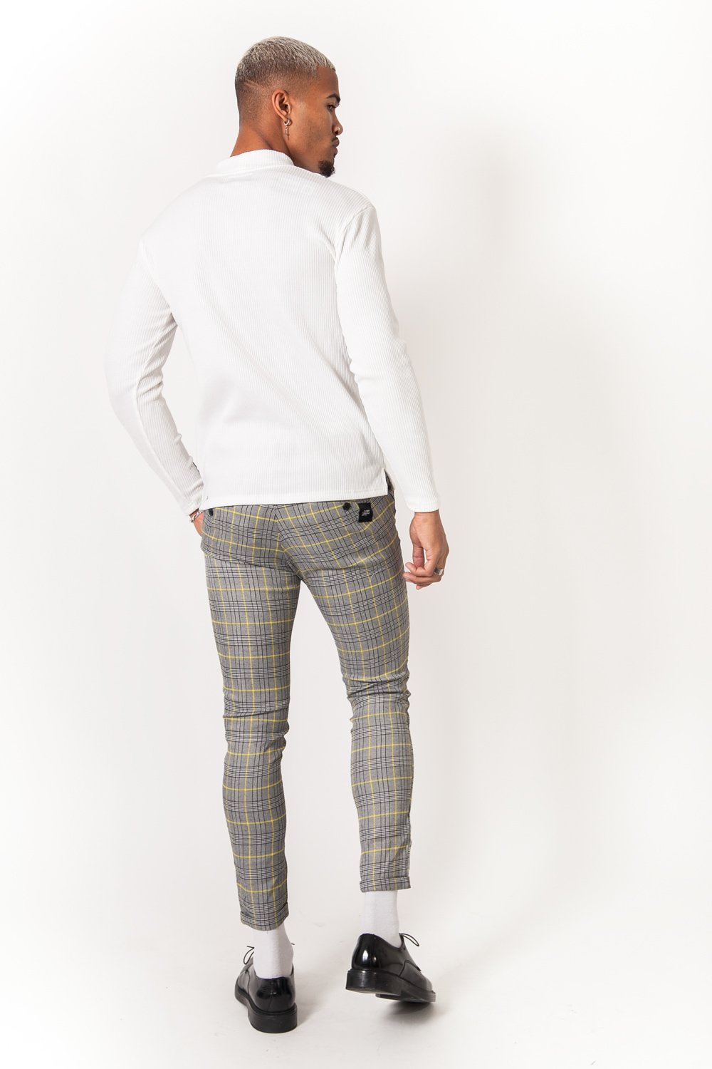 Sixth June - Pantalon Prince de Galles boucle Gris jaune