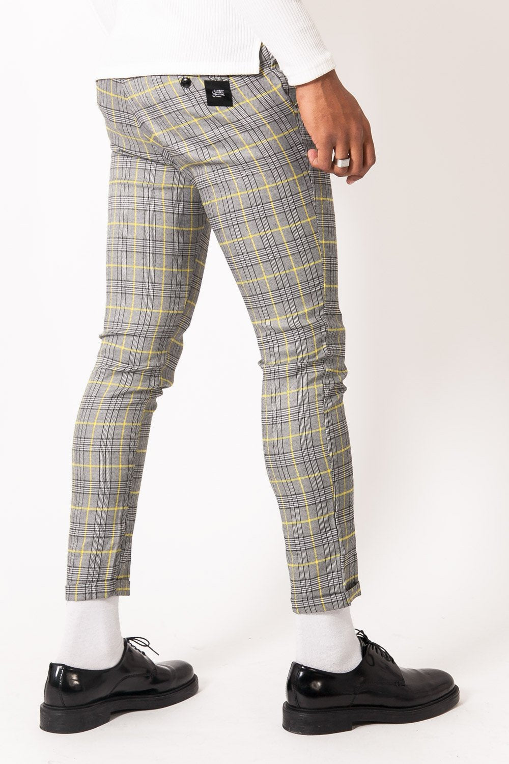 Sixth June - Pantalon Prince de Galles boucle Gris jaune